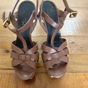 Yves Saint Laurent Tan Leather Sandals